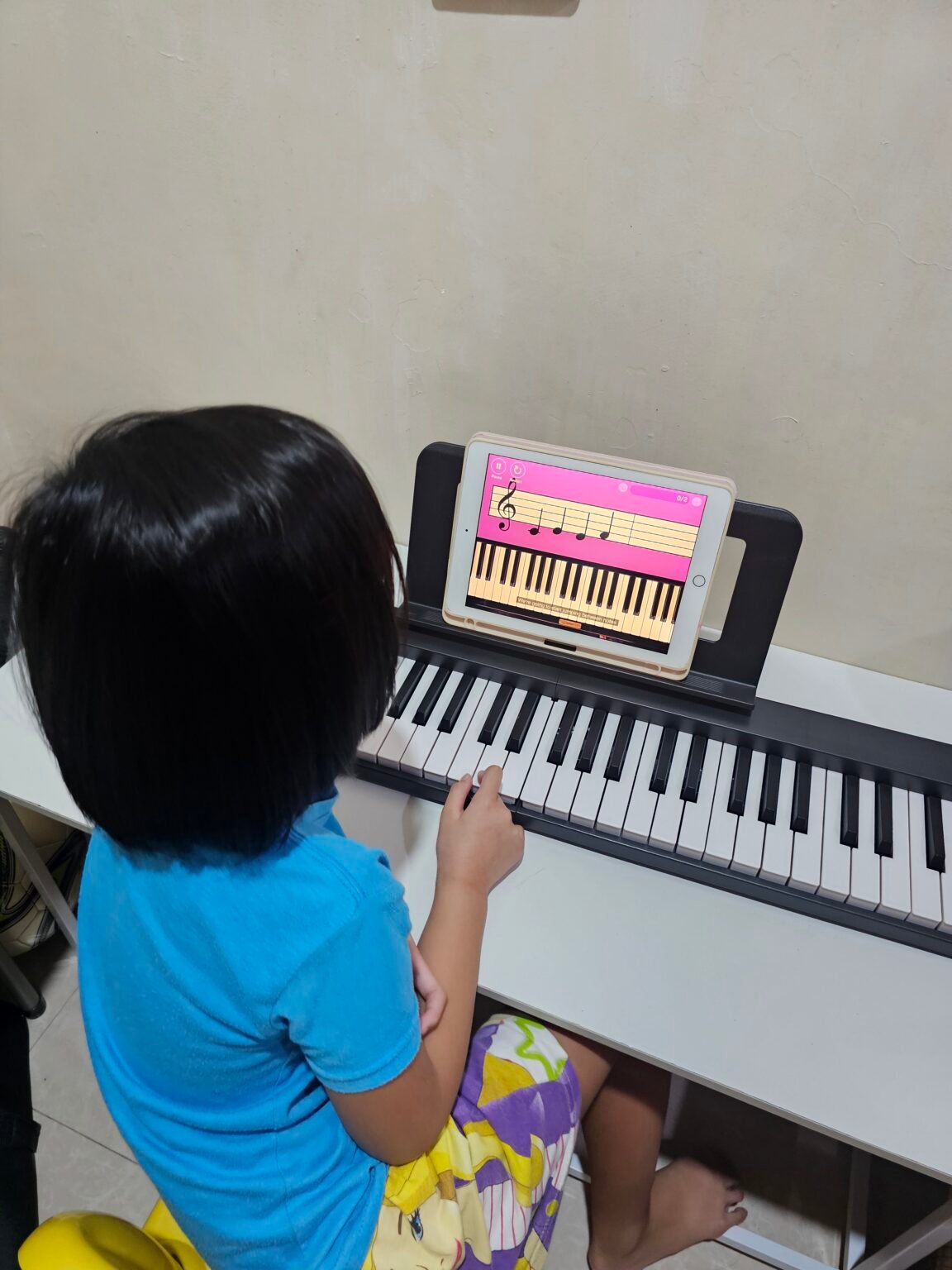 K on the piano